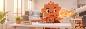 Claude Cowork: Maskottchen delegiert eine mehrstufige Aufgabe an einen KI-Agenten statt jeden Schritt selbst zu klicken
