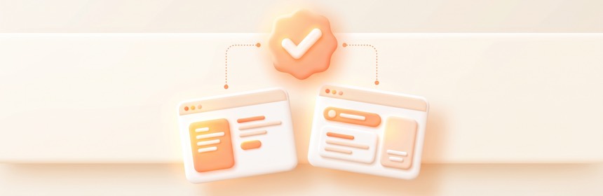 Fazit Fazit zum Vergleich: leuchtendes Häkchen schwebt ausgewogen über beiden Builder-Karten