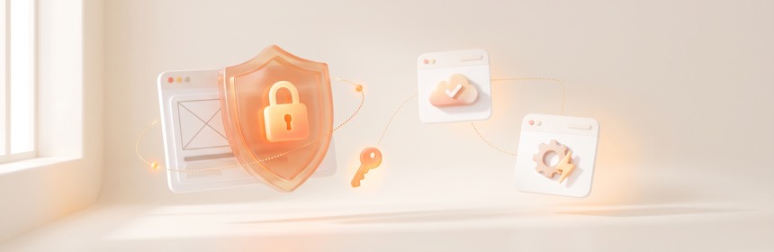 Lovable und der Datenschutz Datenschutz bei Lovable: Schutzschild und Schloss vor einem Browserfenster als Symbol für DSGVO-Fragen