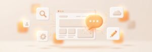 Lovable Erfahrungen im Test: Eine Website entsteht per Chat, symbolisiert durch Sprechblase und Browserfenster
