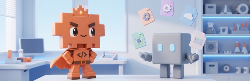 Was ist OpenAI Codex? Was ist OpenAI Codex: Maskottchen präsentiert ein dunkles Fenster mit codex und vielen Code-Datei-Symbolen