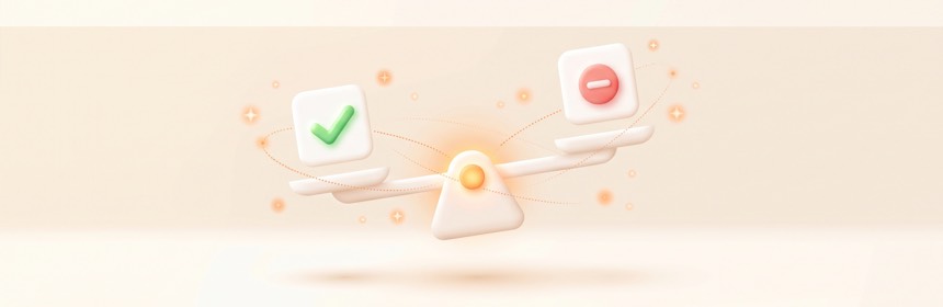 Webflow Erfahrungen: Stärken und Schwächen ehrlich sortiert Stärken und Schwächen ehrlich sortiert: Waage wiegt Pluspunkte gegen Kritikpunkte