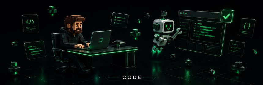 KI-Agent arbeitet an Code und Website eines Kundenprojekts