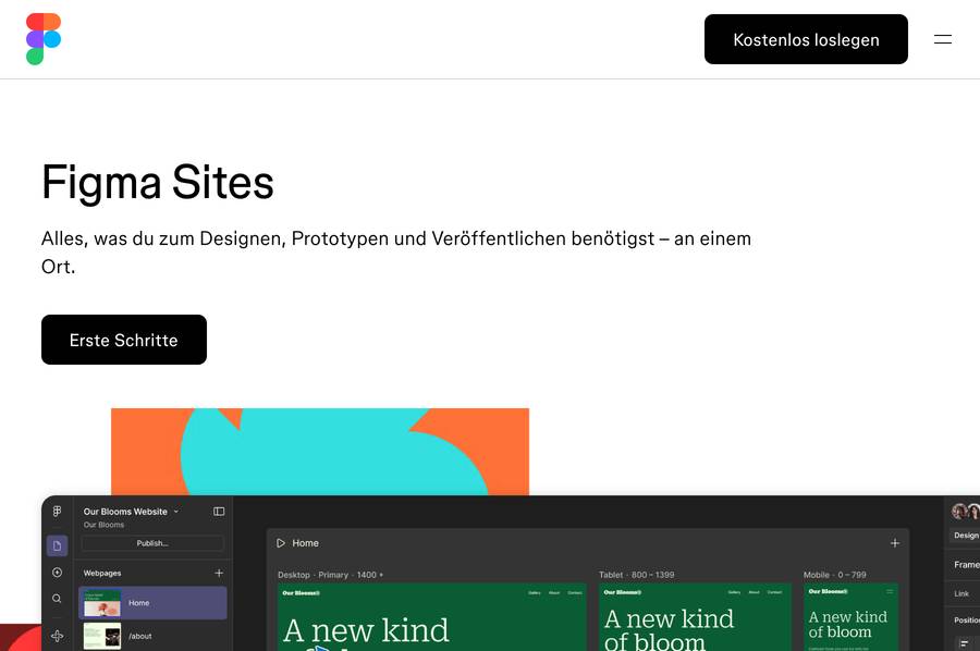 Figma Sites: vom Entwurf zur fertigen Website Figma Sites – Designentwurf direkt als Website veröffentlichen