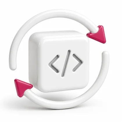 Update-Pfeile um ein Software-Modul als Symbol für kontrollierte WordPress-Updates