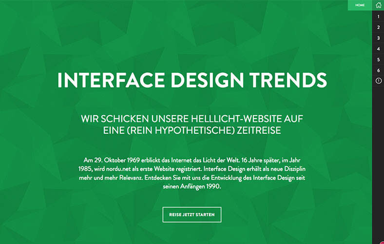 Screenshot von Scrollen und verstehen - Interface Design Trends | Geschichte des Webdesigns